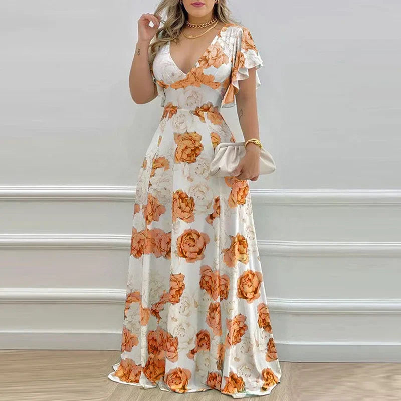 Celestia Maxidress | Luchtige Bloemenpracht