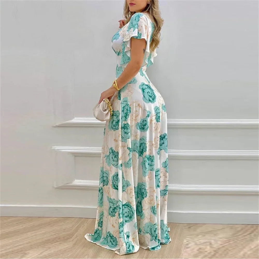 Celestia Maxidress | Luchtige Bloemenpracht
