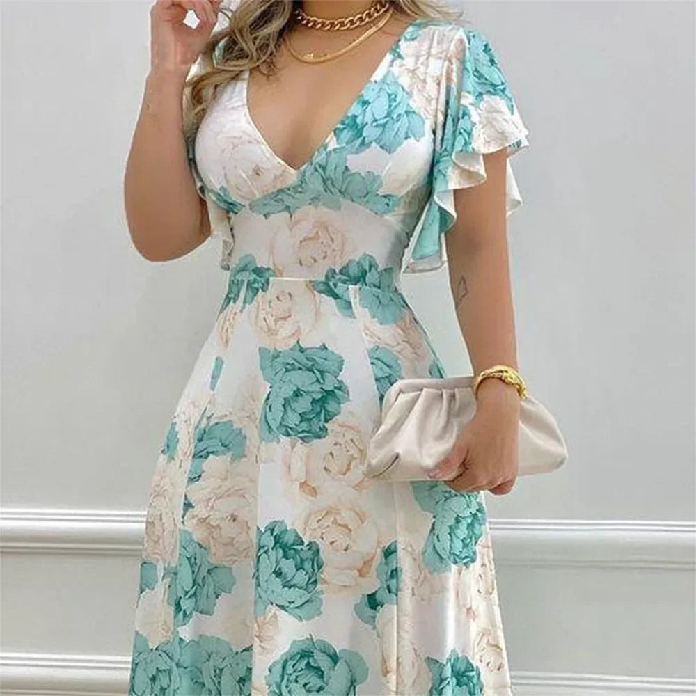Celestia Maxidress | Luchtige Bloemenpracht