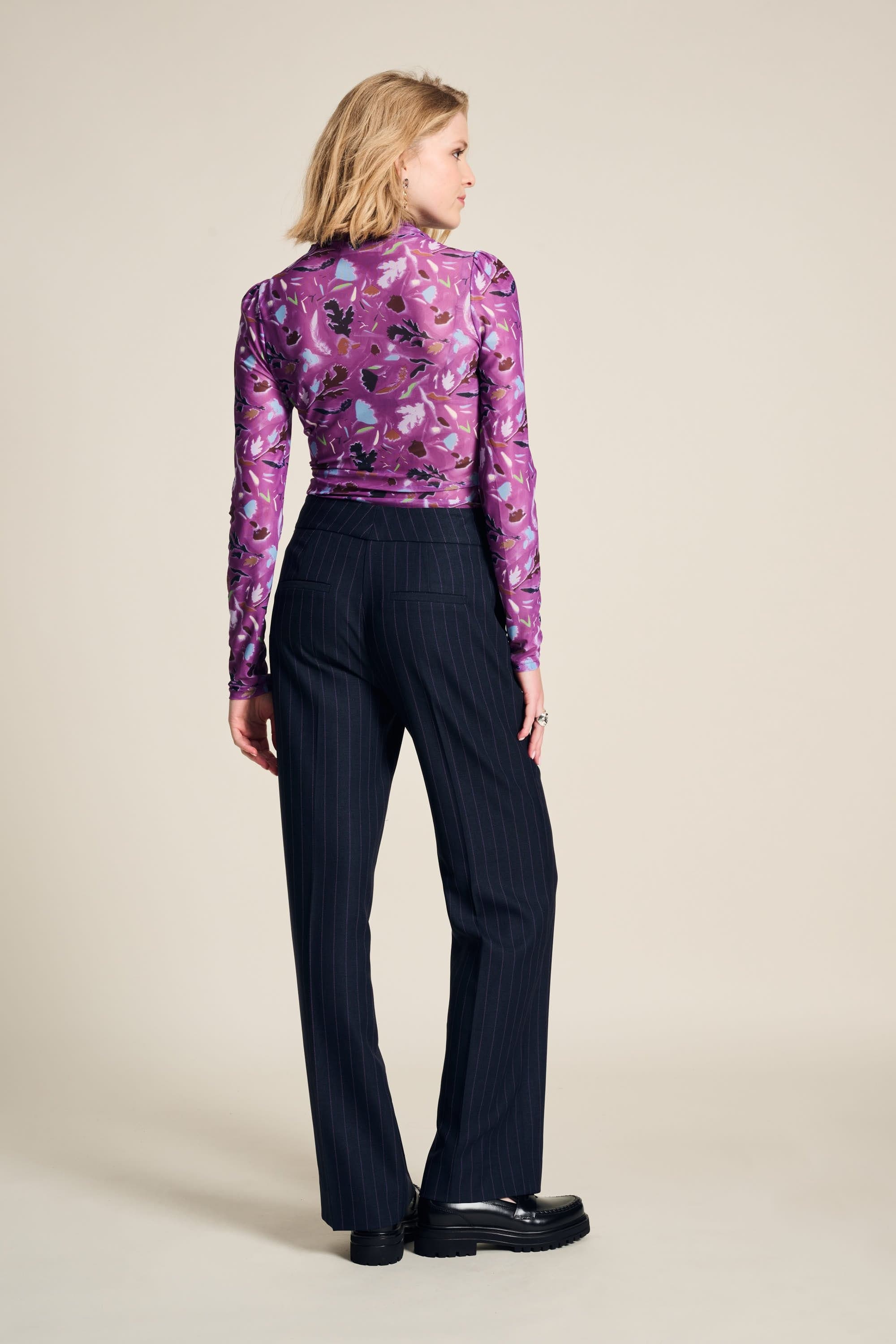 BROEK - Striped Midnight Blue