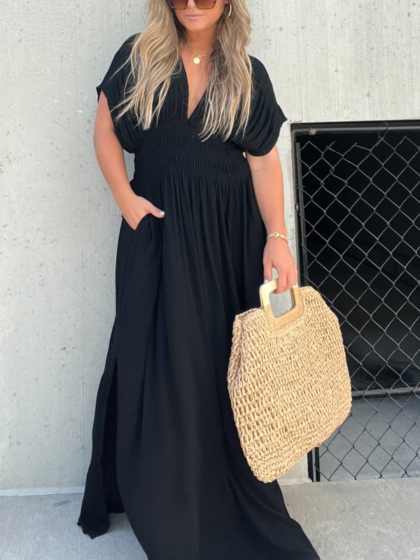 Teresa - Maxi‑jurk met Split V‑hals
