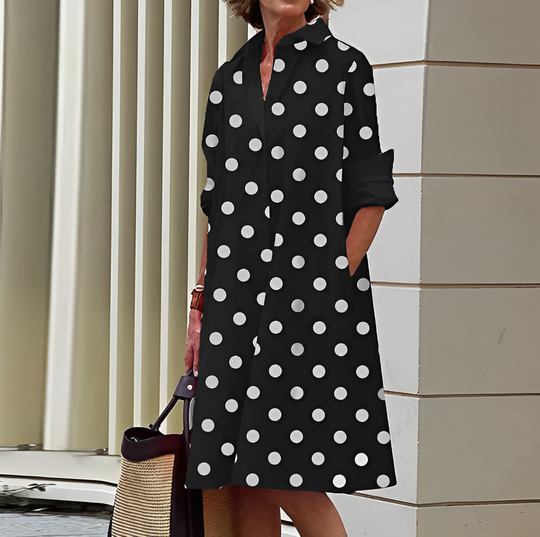 Mirra | Moderne oversize zwarte overhemdjurk