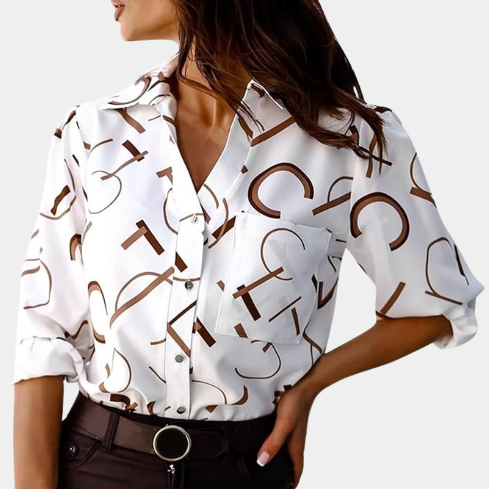 Alexandra™ Dames Blouse met Grafische Letters