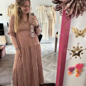 Elvina™ – Lentejurk met Ronde Hals en Polka Dot Print