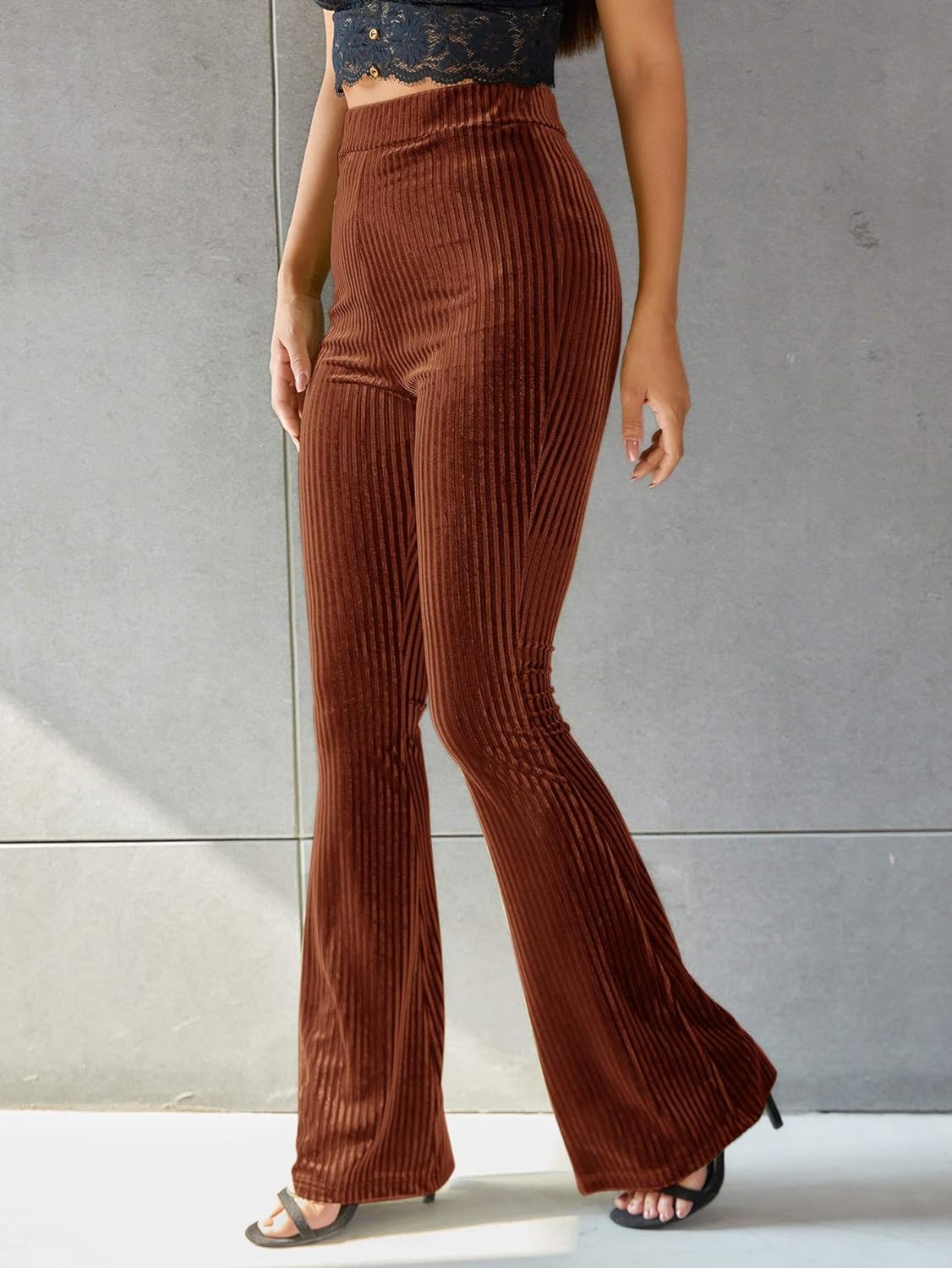 Retro Hoge Taille Corduroy Flare Broek