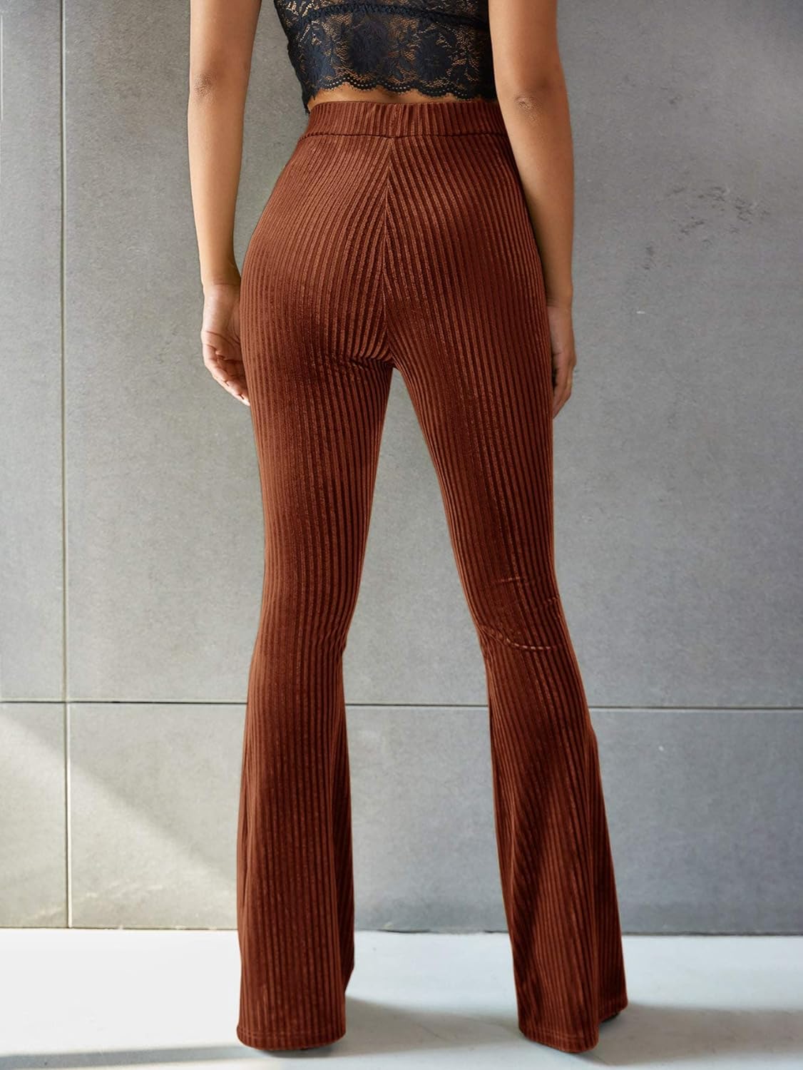 Retro Hoge Taille Corduroy Flare Broek