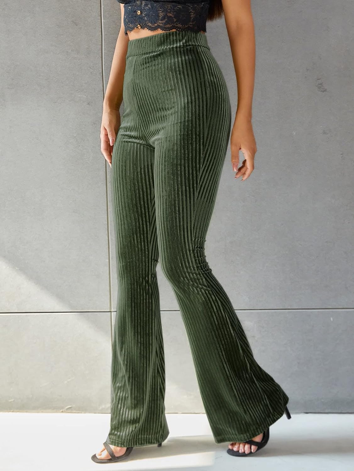 Retro Hoge Taille Corduroy Flare Broek