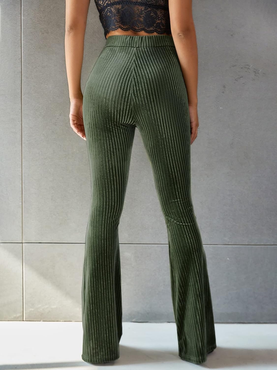 Retro Hoge Taille Corduroy Flare Broek