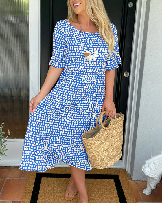 Elvina™ – Lentejurk met Ronde Hals en Polka Dot Print