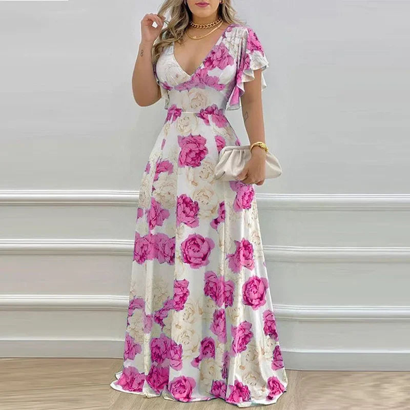 Celestia Maxidress | Luchtige Bloemenpracht