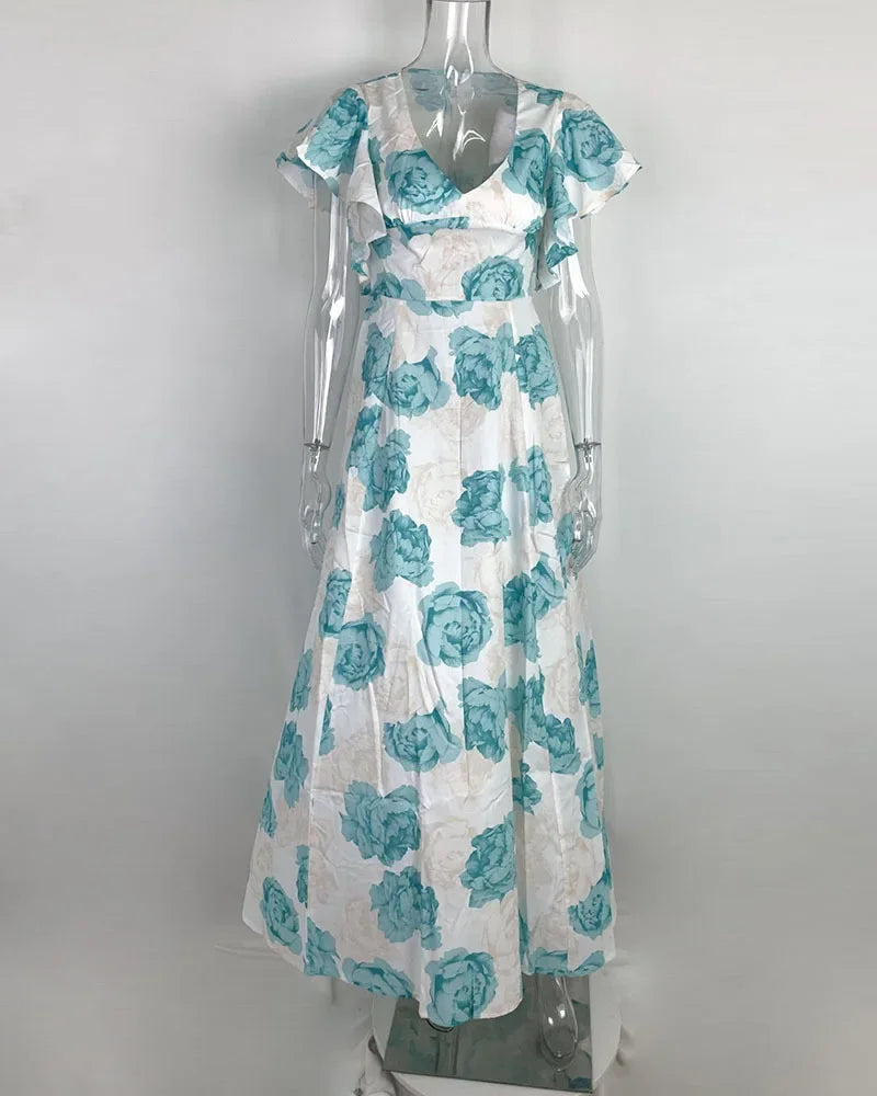 Celestia Maxidress | Luchtige Bloemenpracht