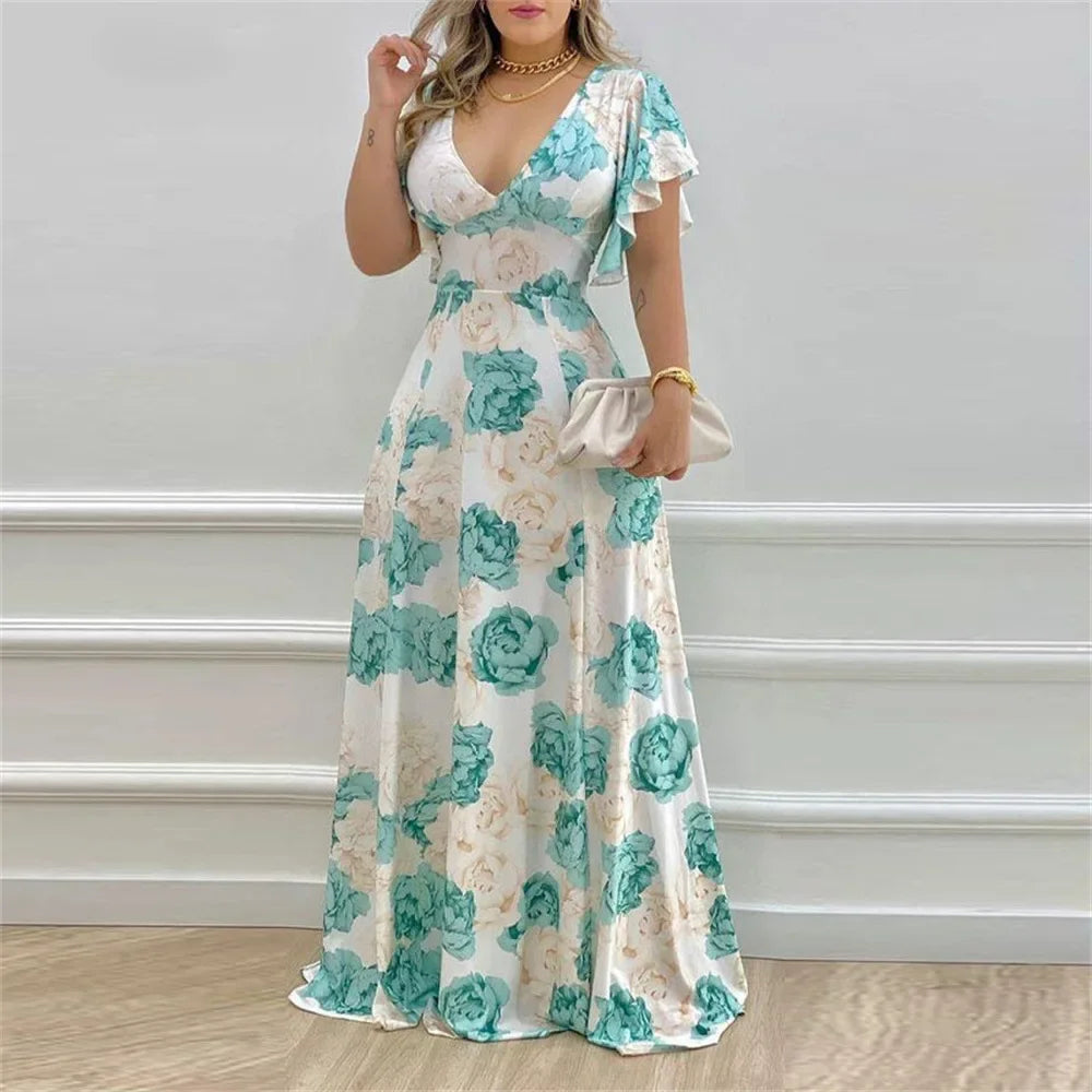 Celestia Maxidress | Luchtige Bloemenpracht