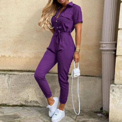 ISALINE | Minimalistische Jumpsuit met Elegante Knoopsluiting