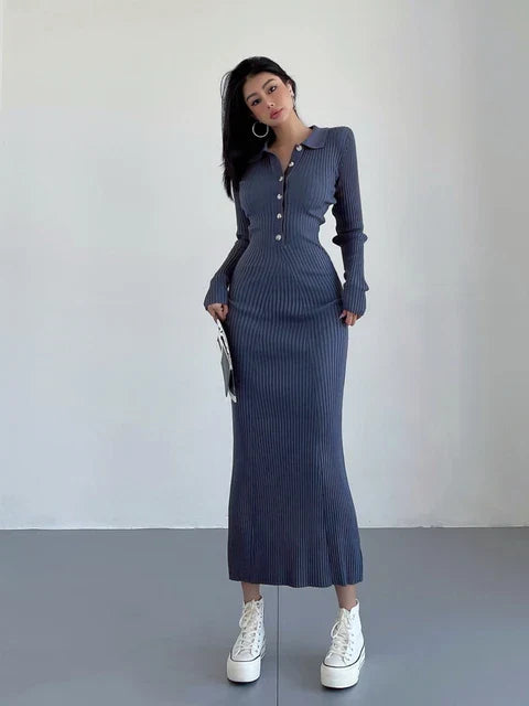 Serenella l Lange Slanke Maxi Jurk