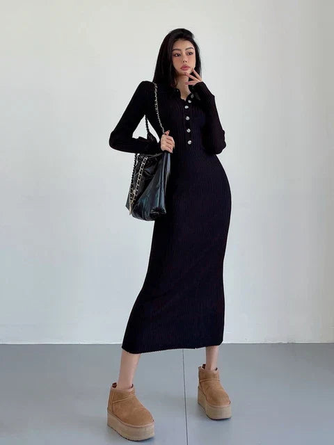 Serenella l Lange Slanke Maxi Jurk