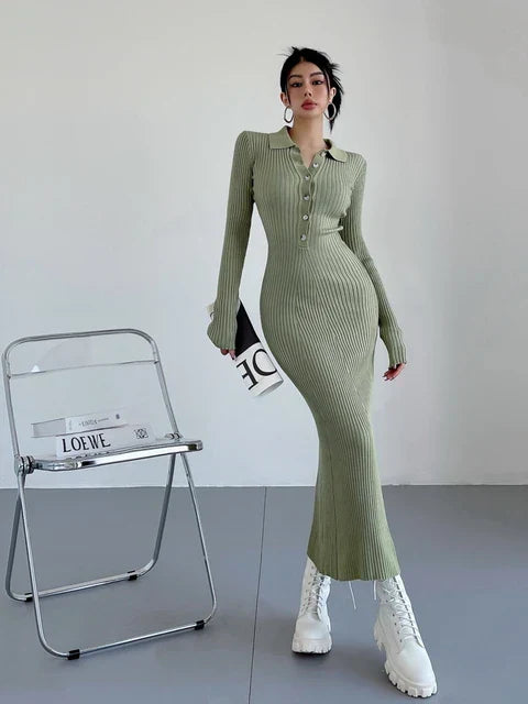 Serenella l Lange Slanke Maxi Jurk