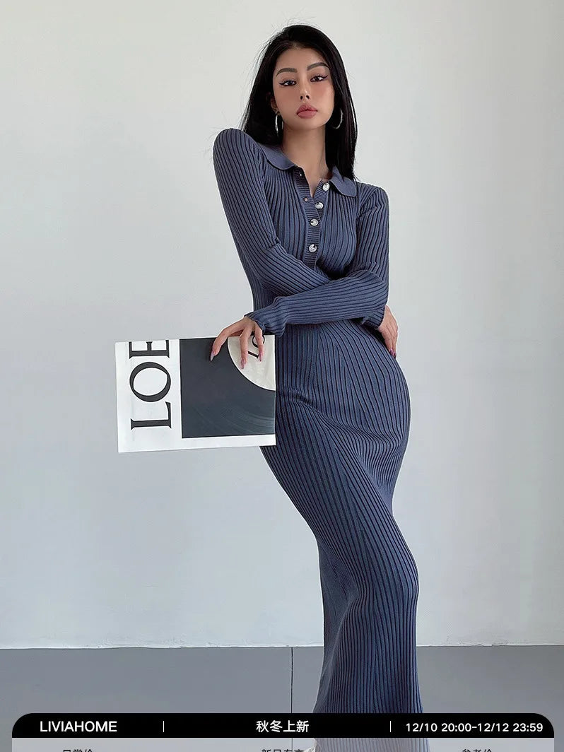 Serenella l Lange Slanke Maxi Jurk