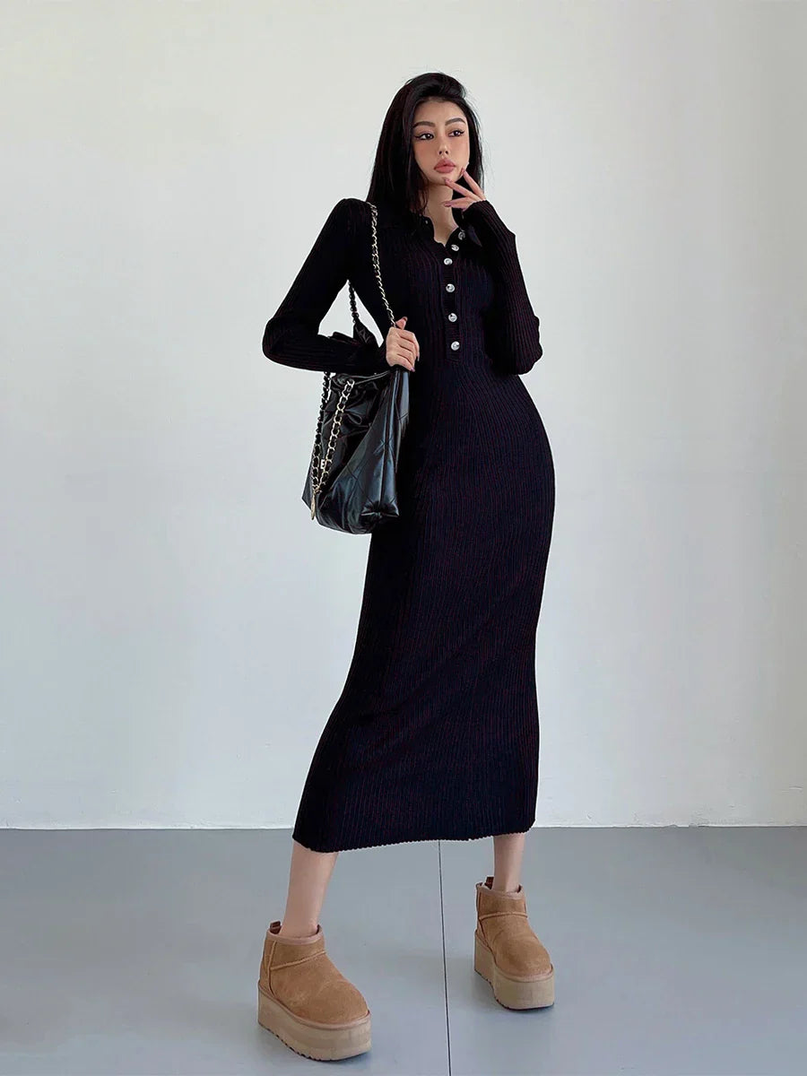 Serenella l Lange Slanke Maxi Jurk