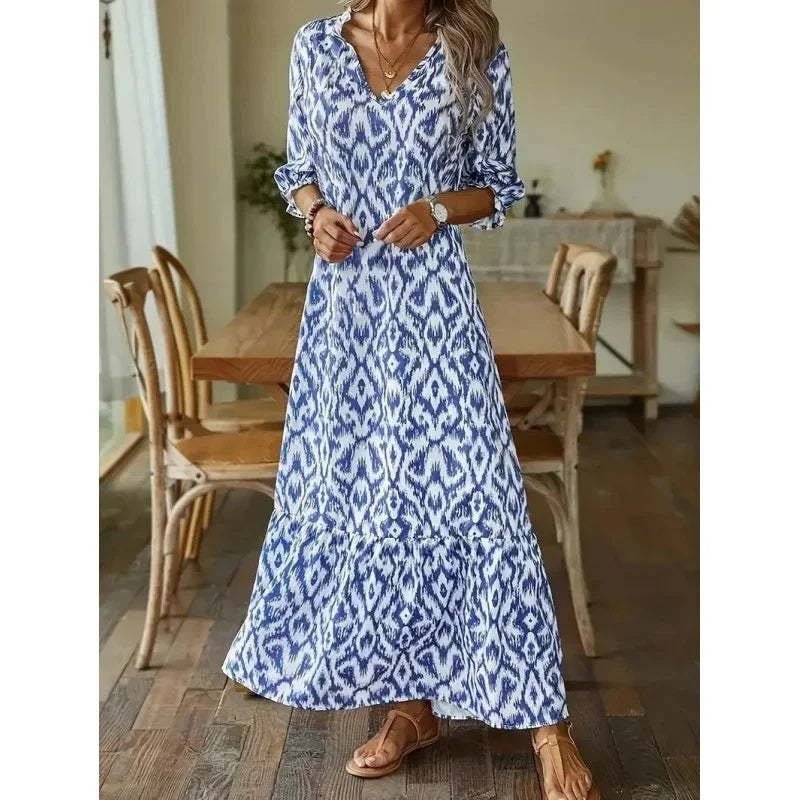 Serena | Zomerjurk met V‑Hals en Halve Mouwen