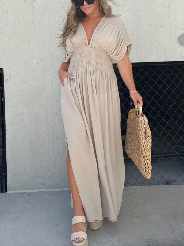 Teresa - Maxi‑jurk met Split V‑hals
