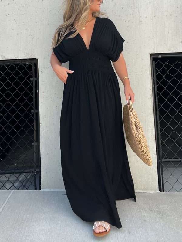 Teresa - Maxi‑jurk met Split V‑hals