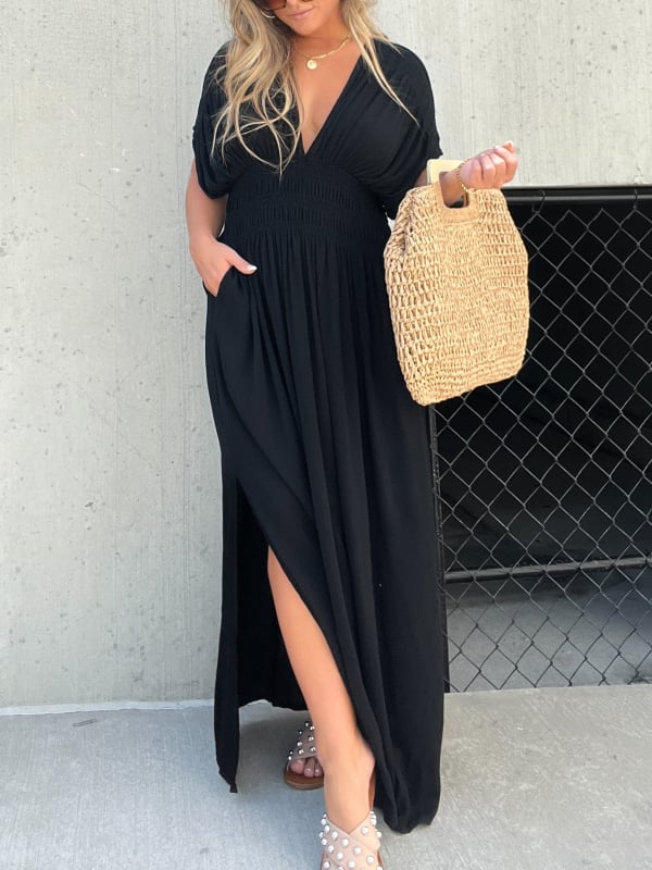 Teresa - Maxi‑jurk met Split V‑hals
