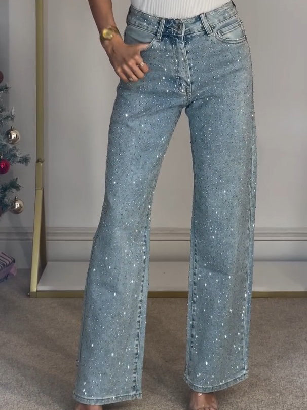 Glitterende™ damesjeans