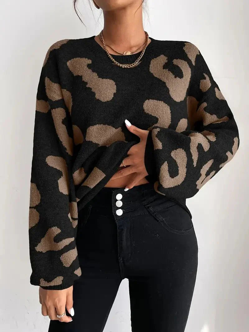 Bianca | Sweater met dierenprint