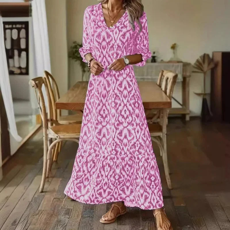 Serena | Zomerjurk met V‑Hals en Halve Mouwen