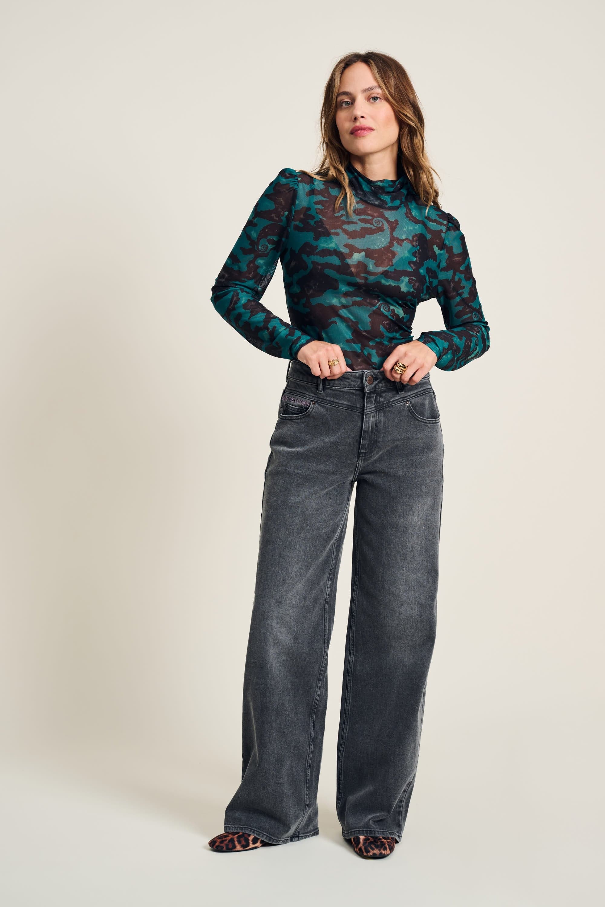 JEANS - Wide leg Grey Storm