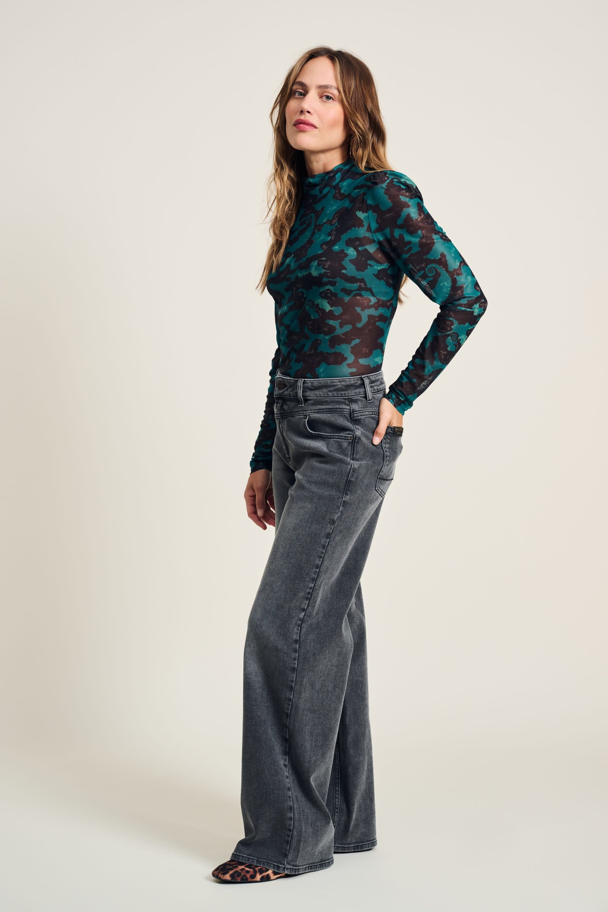 JEANS - Wide leg Grey Storm